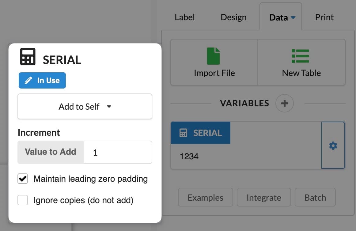 serial number config