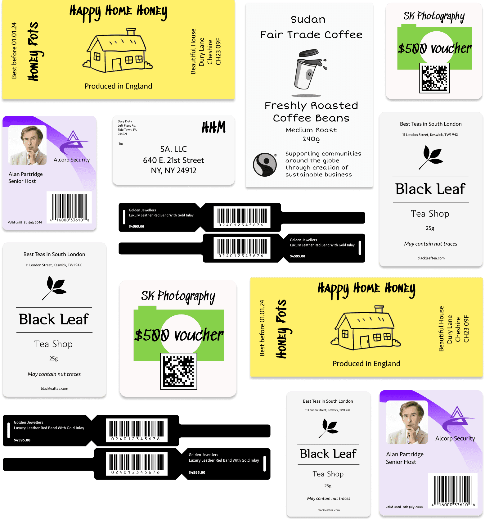Painfree printing for popular types of barcodes