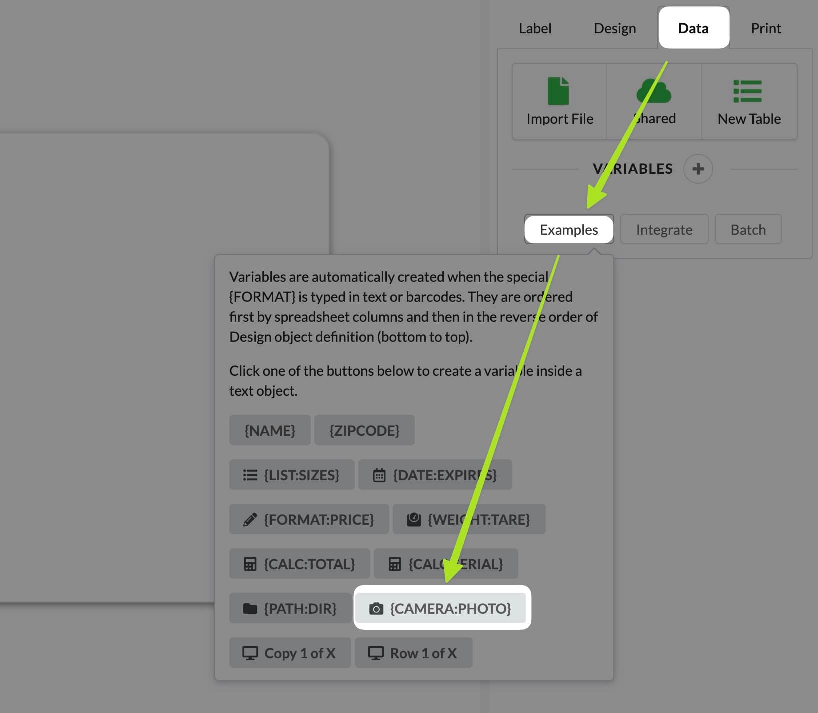 camera photo variable