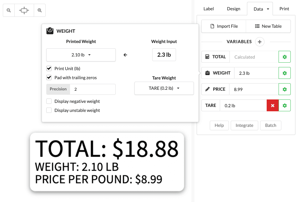 weight calculation