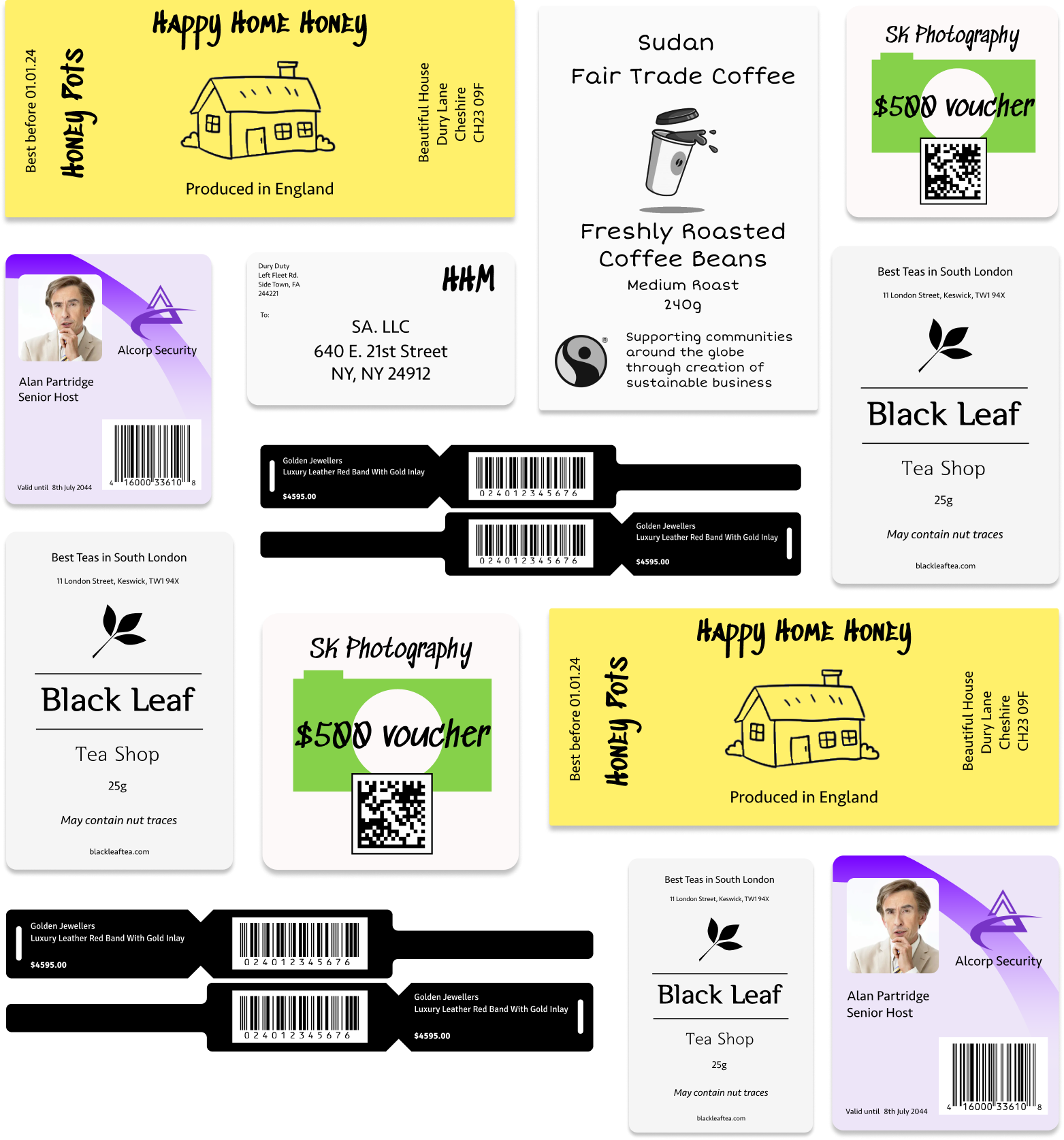 A collection of labels
