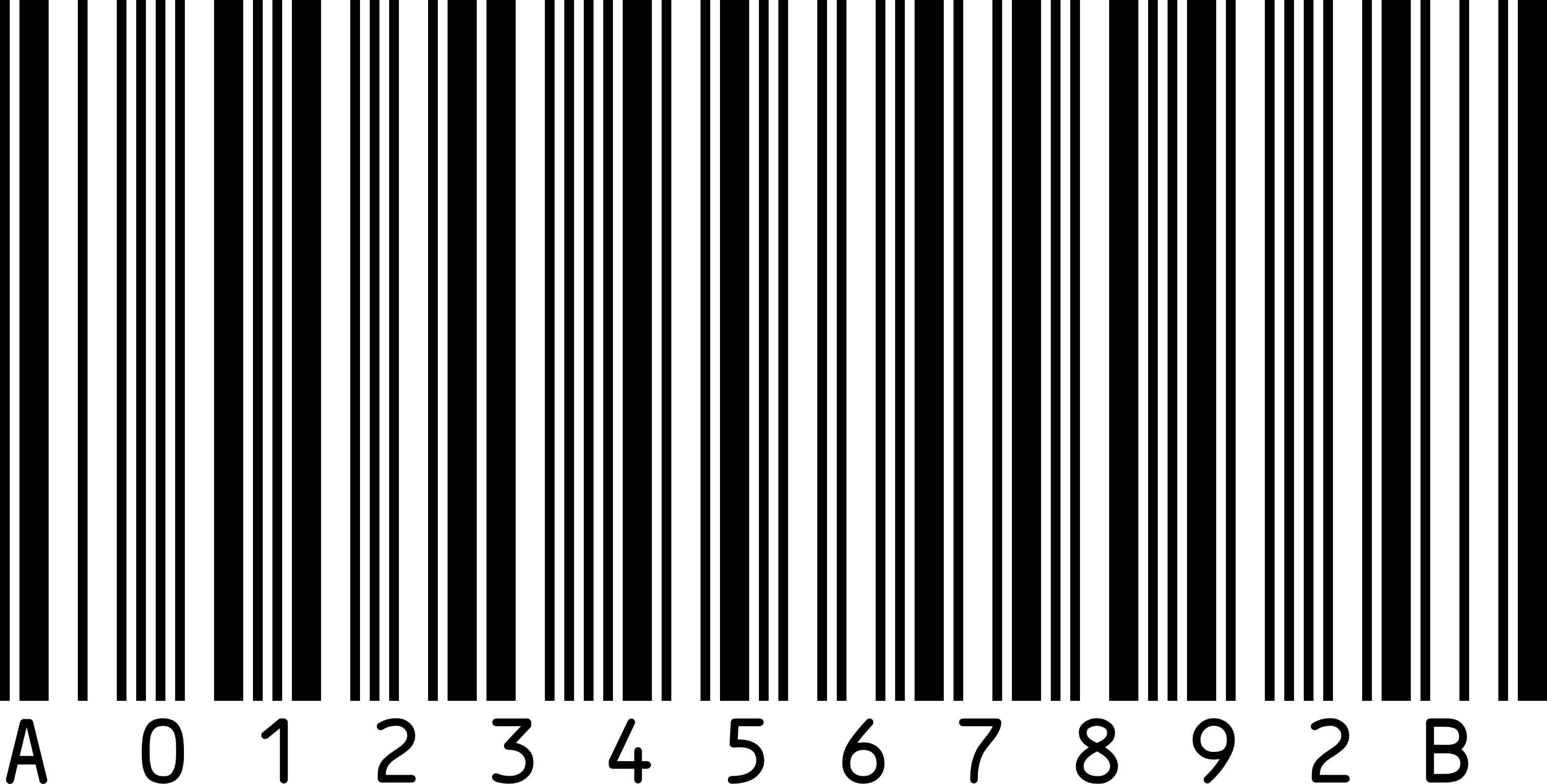 Example off Codabar barcode