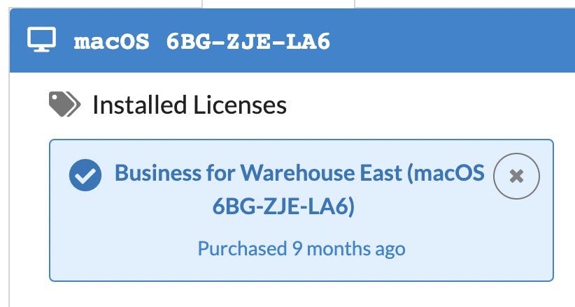 license installed